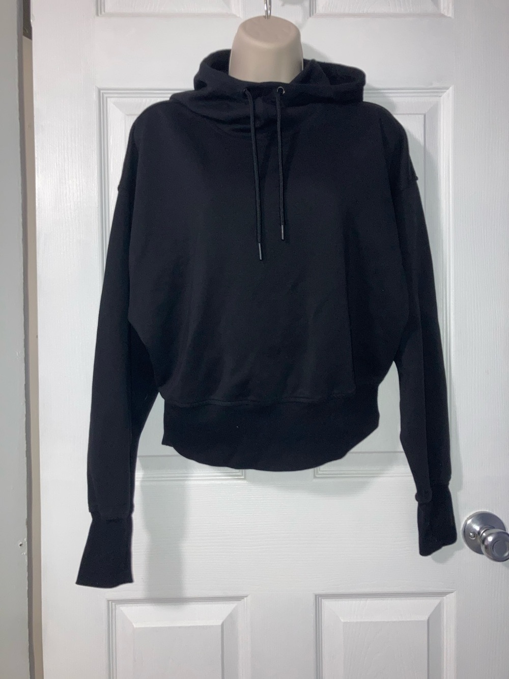OLD NAVY ACTIVE Black Cropped Hoodie Womens Small